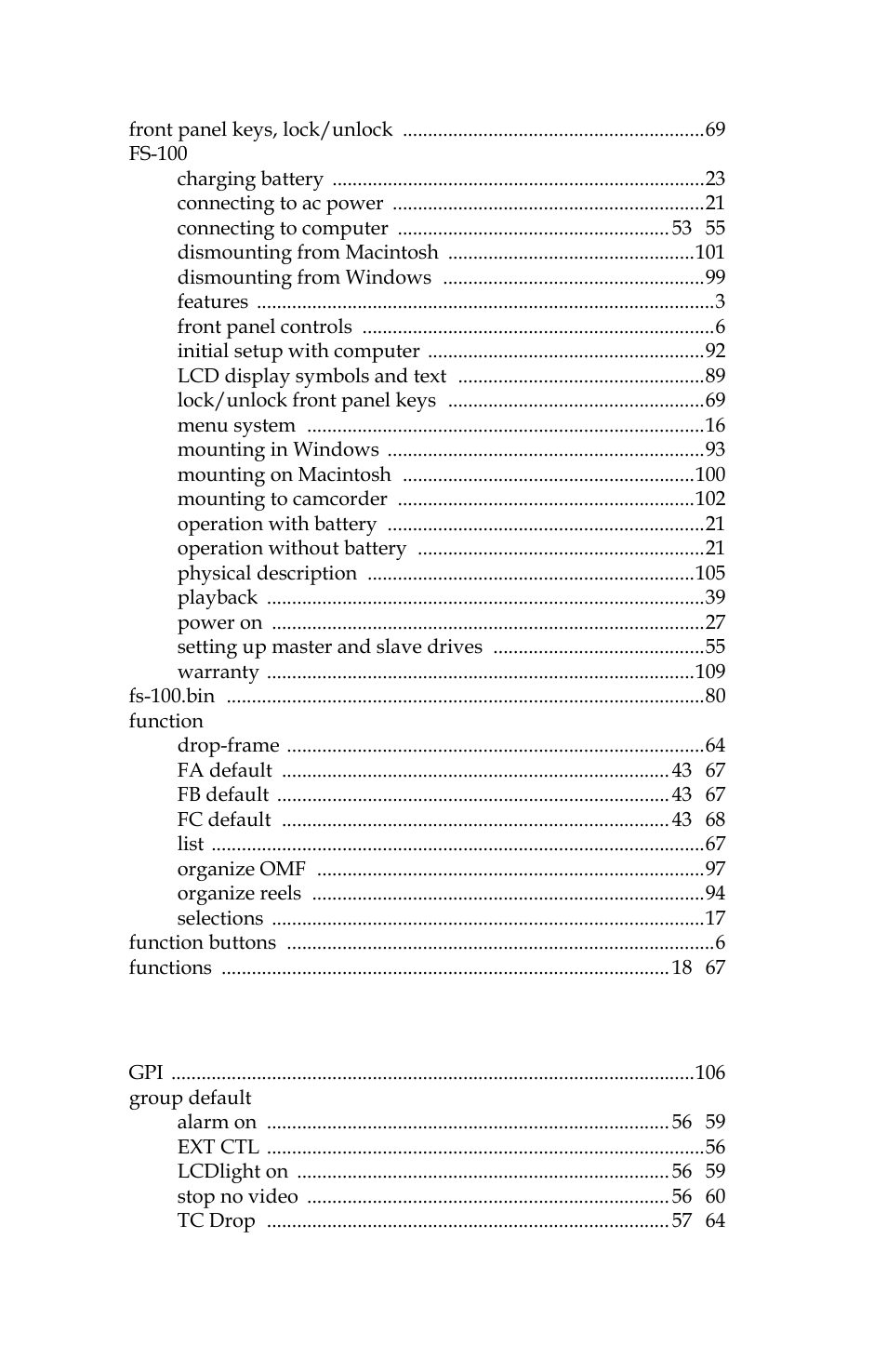 Panasonic FS-100 User Manual | Page 138 / 154