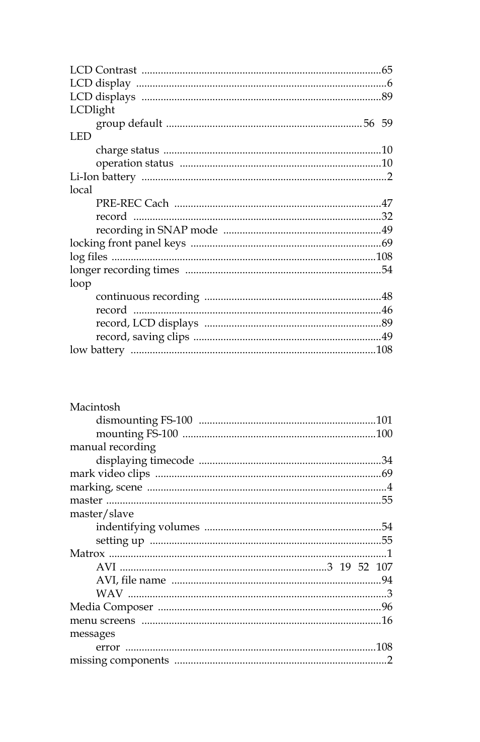 Panasonic FS-100 User Manual | Page 140 / 154