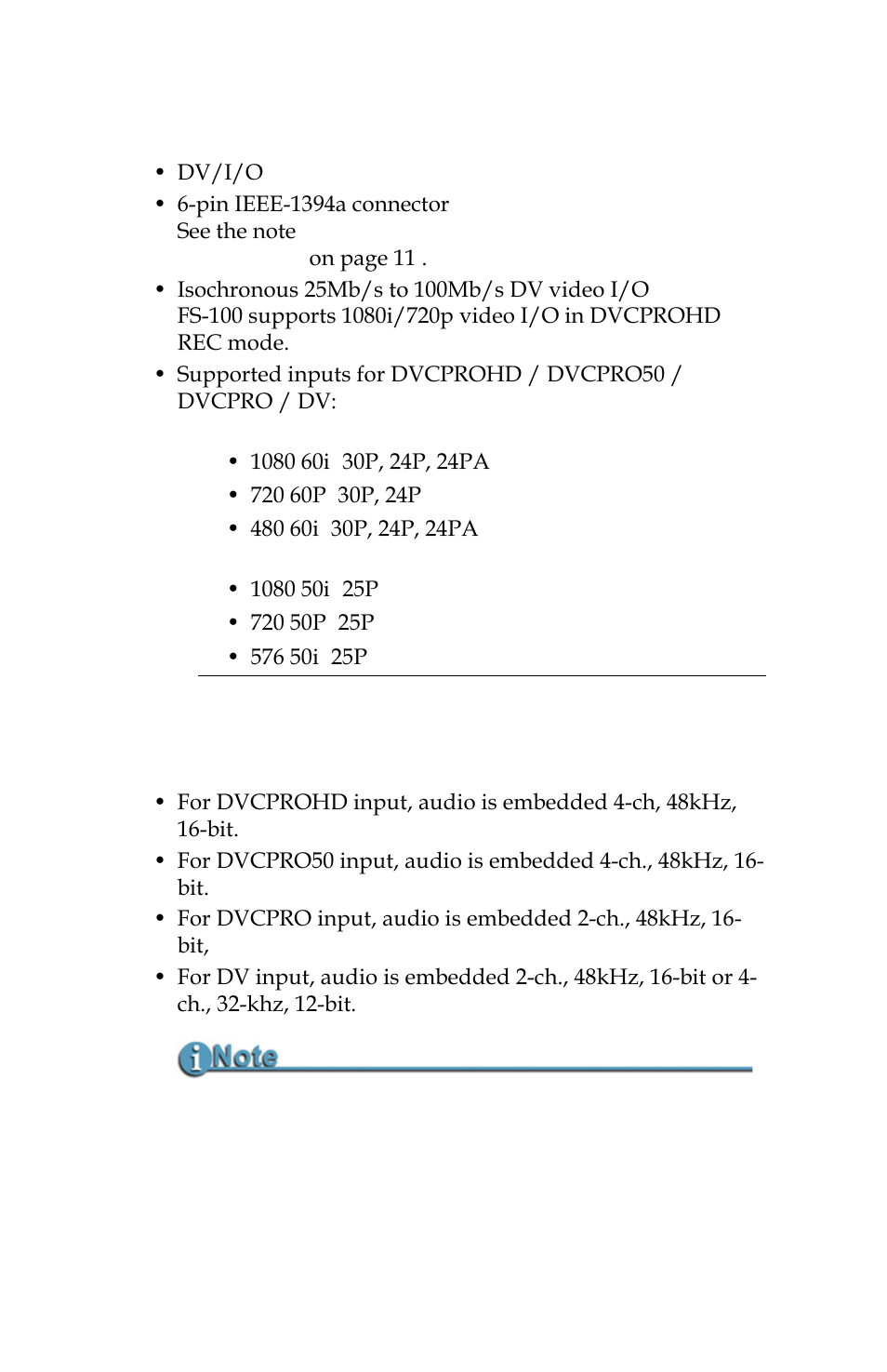 Camera firewire connector | Panasonic FS-100 User Manual | Page 30 / 154