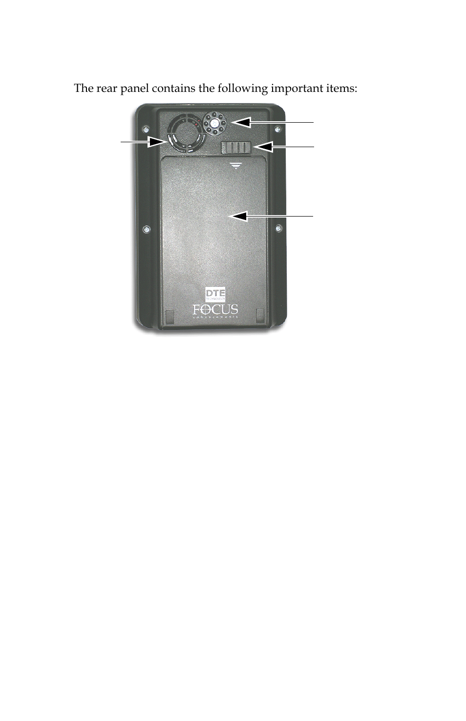 Rear panel | Panasonic FS-100 User Manual | Page 31 / 154