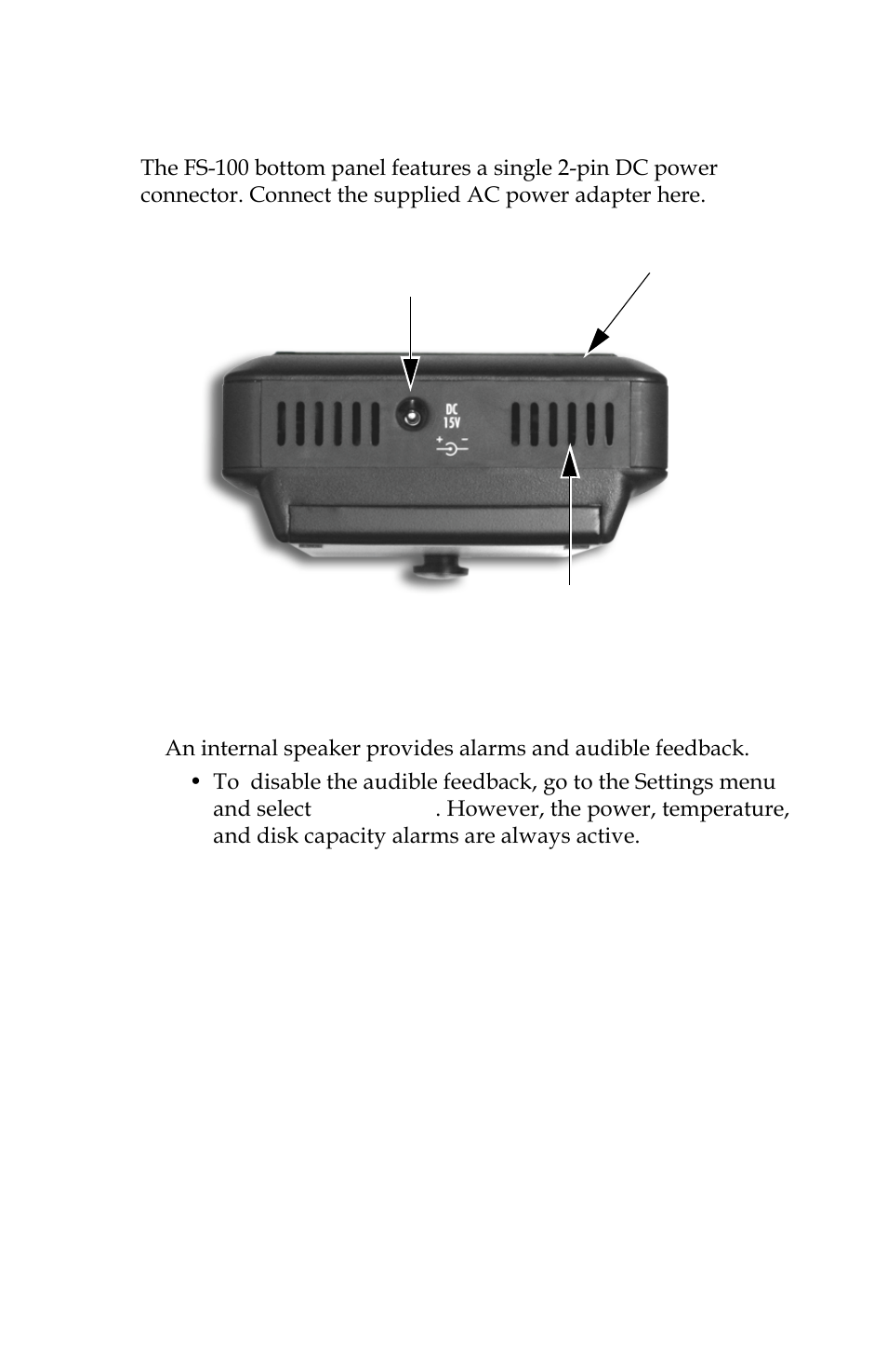 Bottom panel, Internal speaker | Panasonic FS-100 User Manual | Page 33 / 154