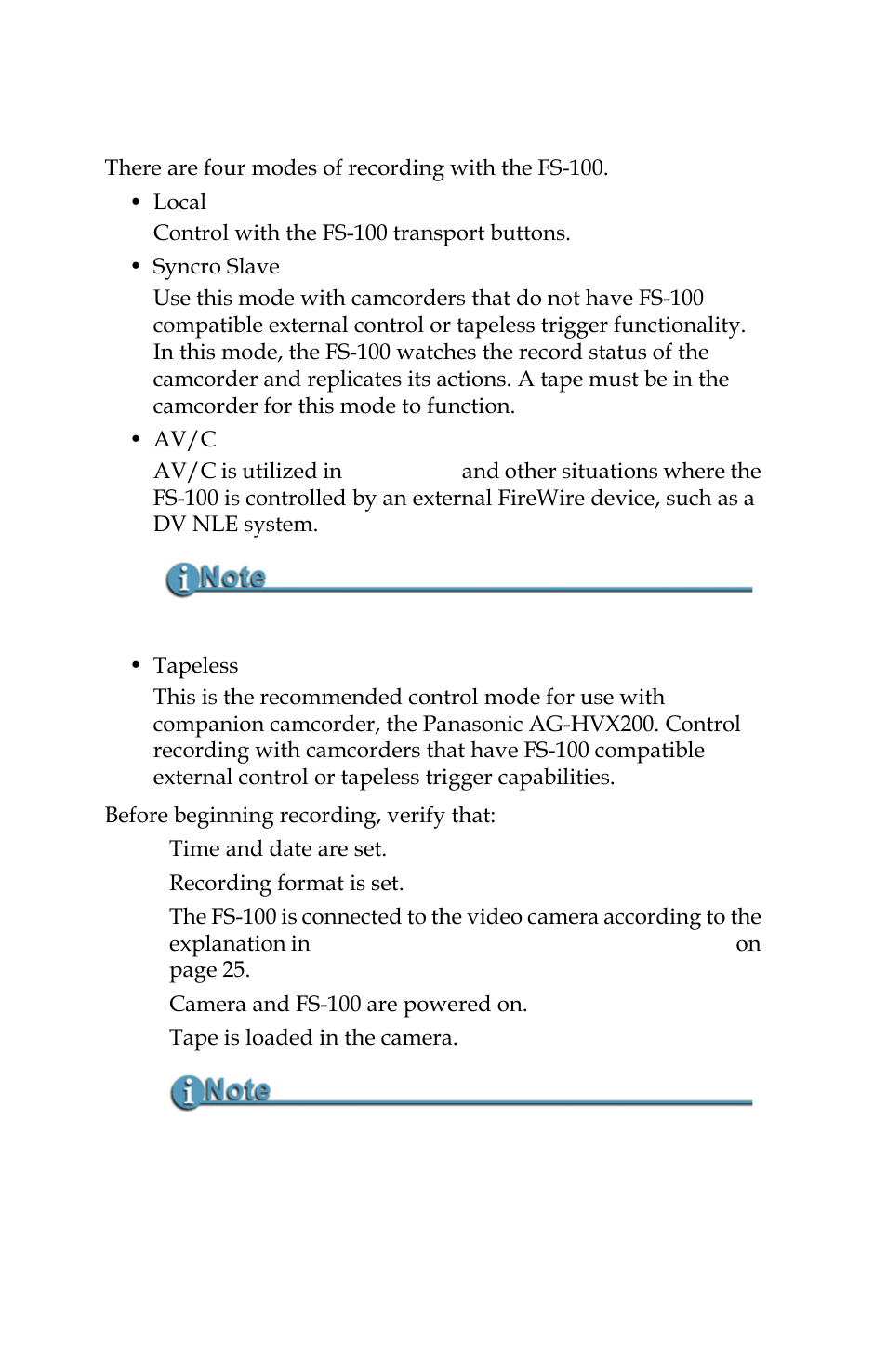 Record with the fs-100 | Panasonic FS-100 User Manual | Page 50 / 154