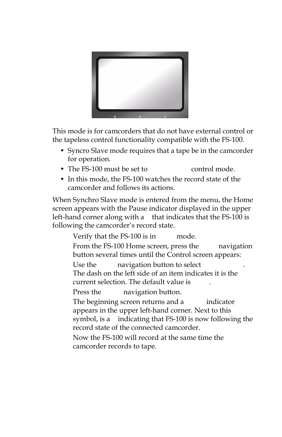 Syncro slave | Panasonic FS-100 User Manual | Page 53 / 154