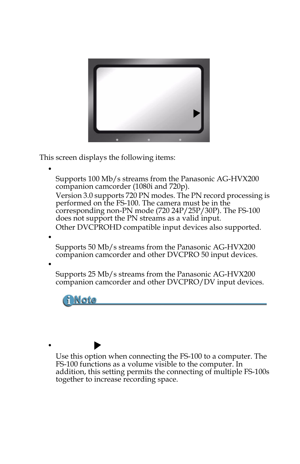 Hdd mode screen | Panasonic FS-100 User Manual | Page 71 / 154