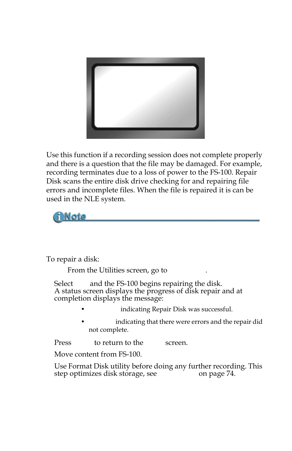 Repair disk | Panasonic FS-100 User Manual | Page 93 / 154