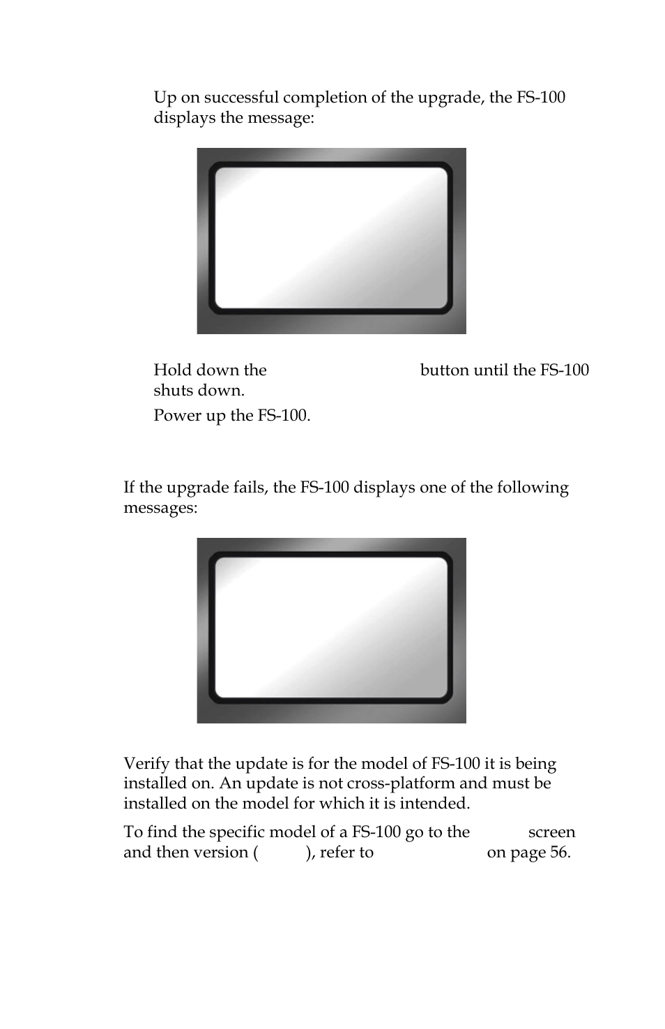 Upgrade errors | Panasonic FS-100 User Manual | Page 97 / 154