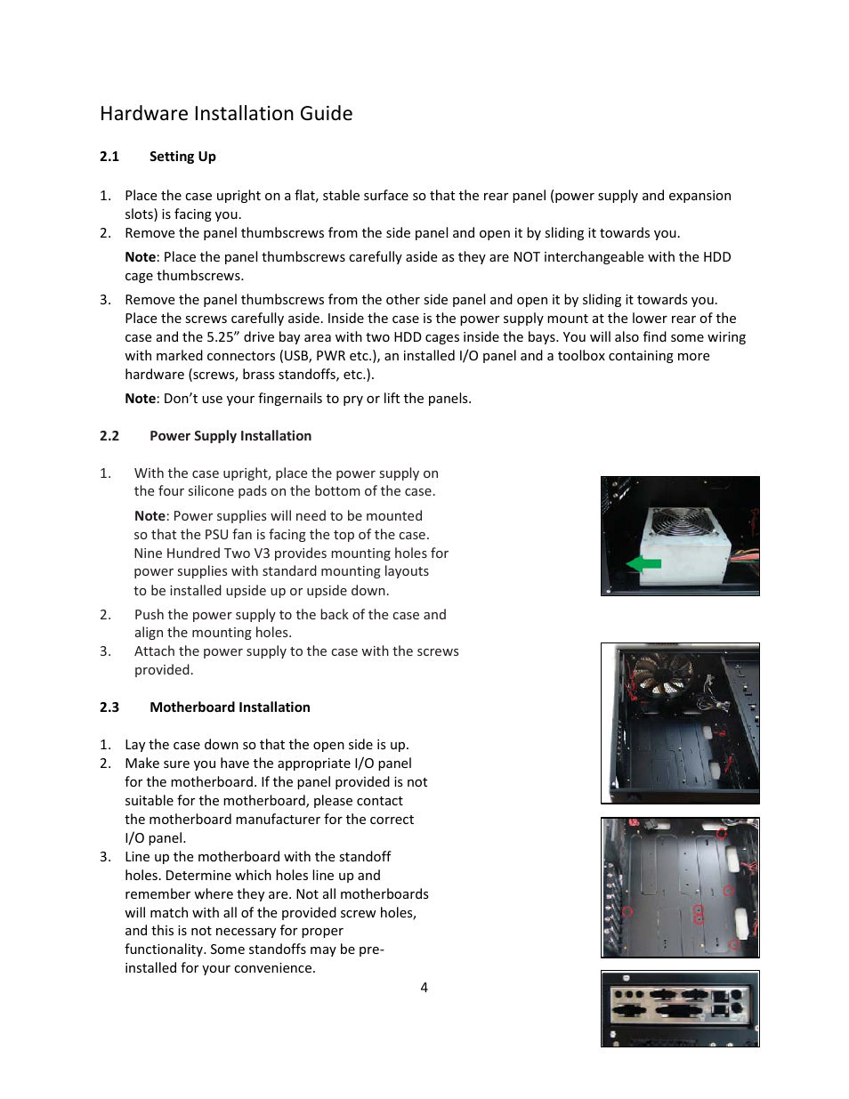 Hardware installation guide | Antec NINE HUNDRED TWO V3 User Manual | Page 5 / 15