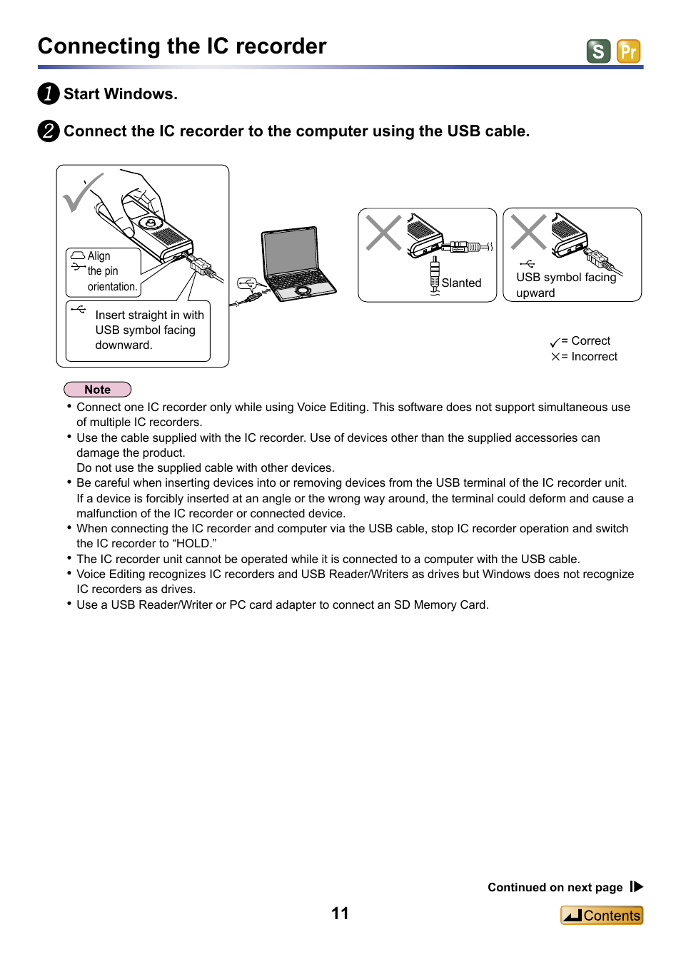 Connecting the ic recorder | Panasonic -eng User Manual | Page 11 / 132