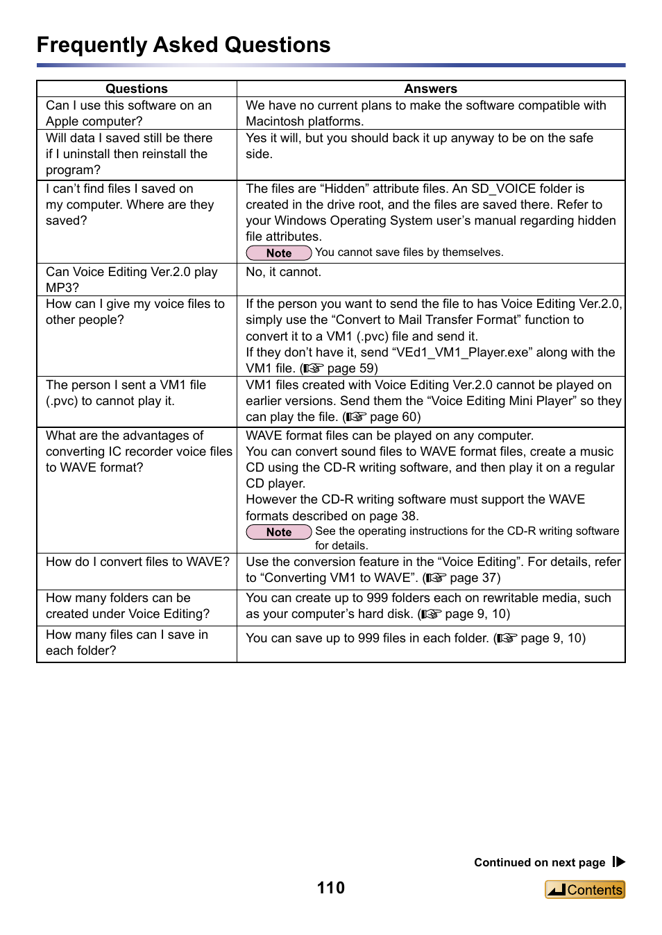 Frequently asked questions | Panasonic -eng User Manual | Page 110 / 132