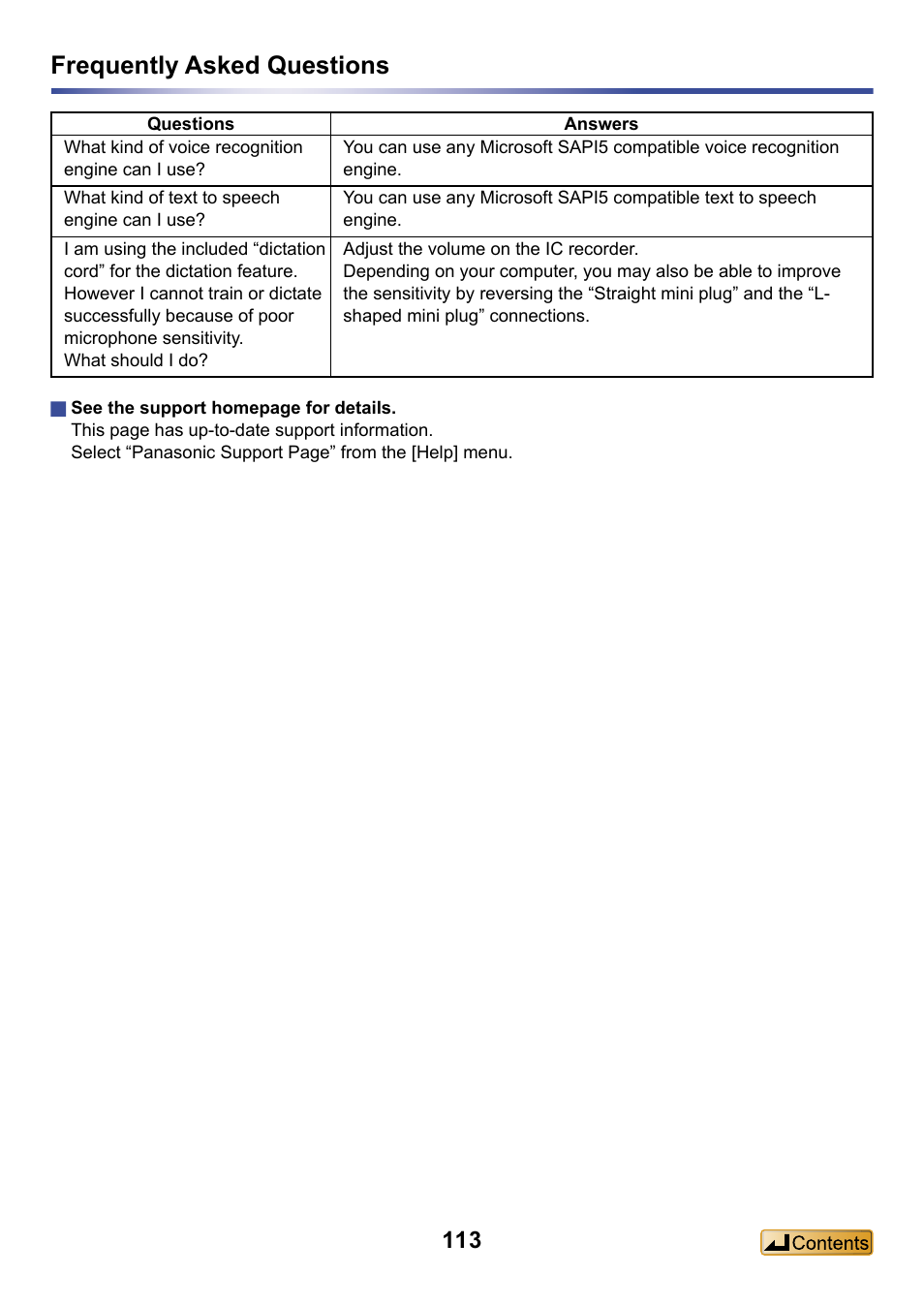 Frequently asked questions | Panasonic -eng User Manual | Page 113 / 132