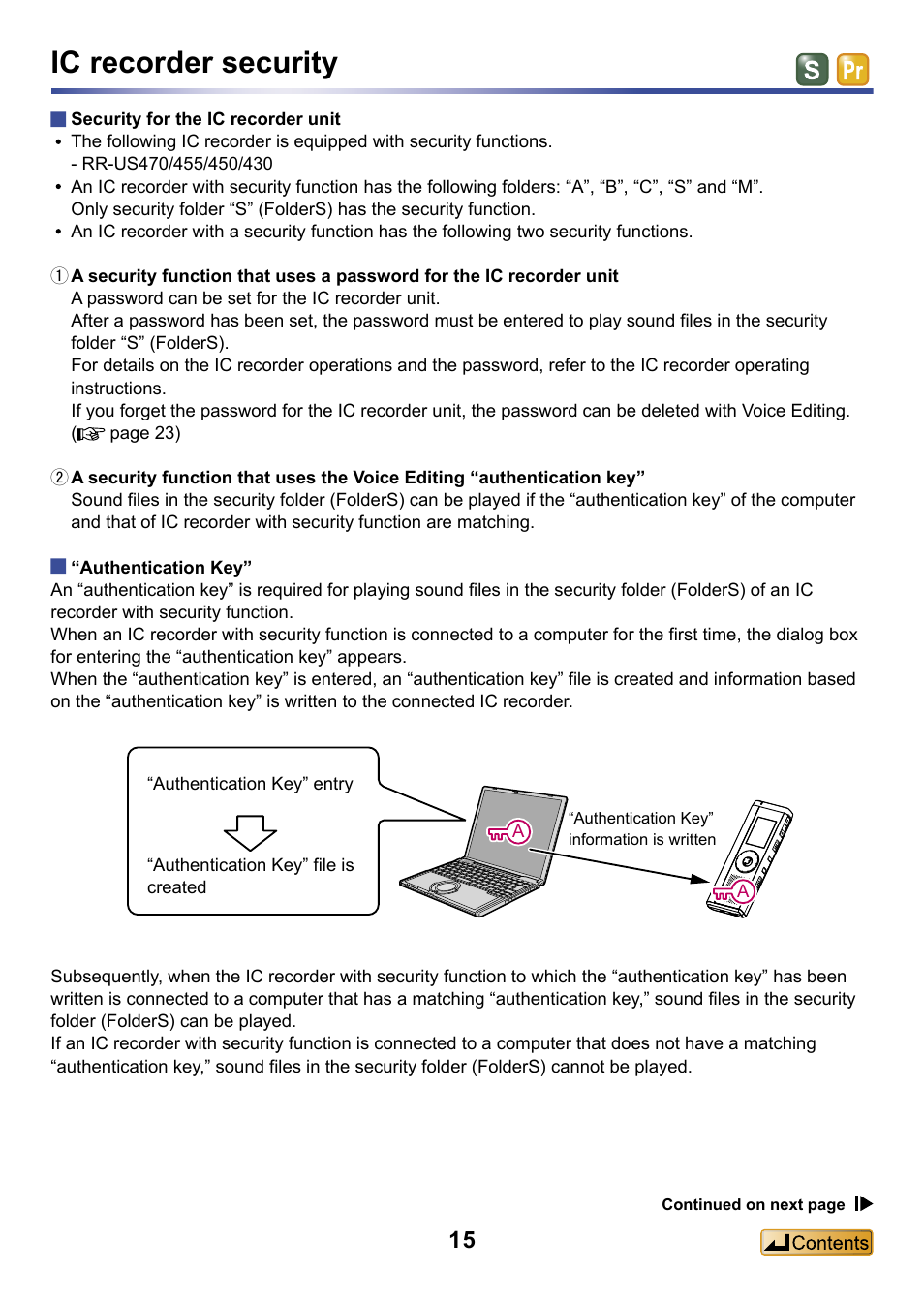 Ic recorder security | Panasonic -eng User Manual | Page 15 / 132