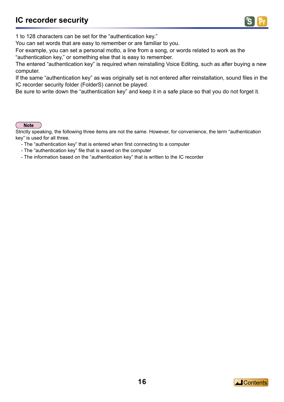 Ic recorder security | Panasonic -eng User Manual | Page 16 / 132