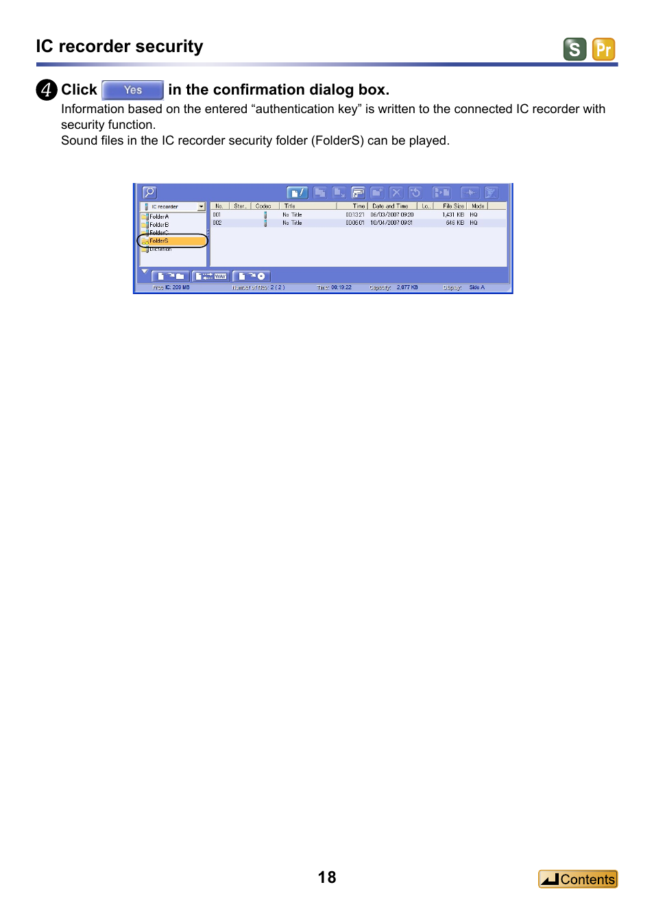 Ic recorder security | Panasonic -eng User Manual | Page 18 / 132