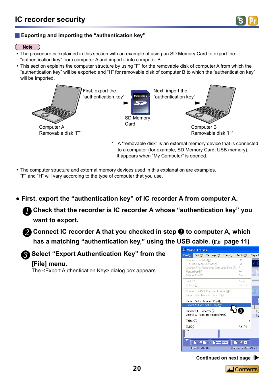 Ic recorder security | Panasonic -eng User Manual | Page 20 / 132