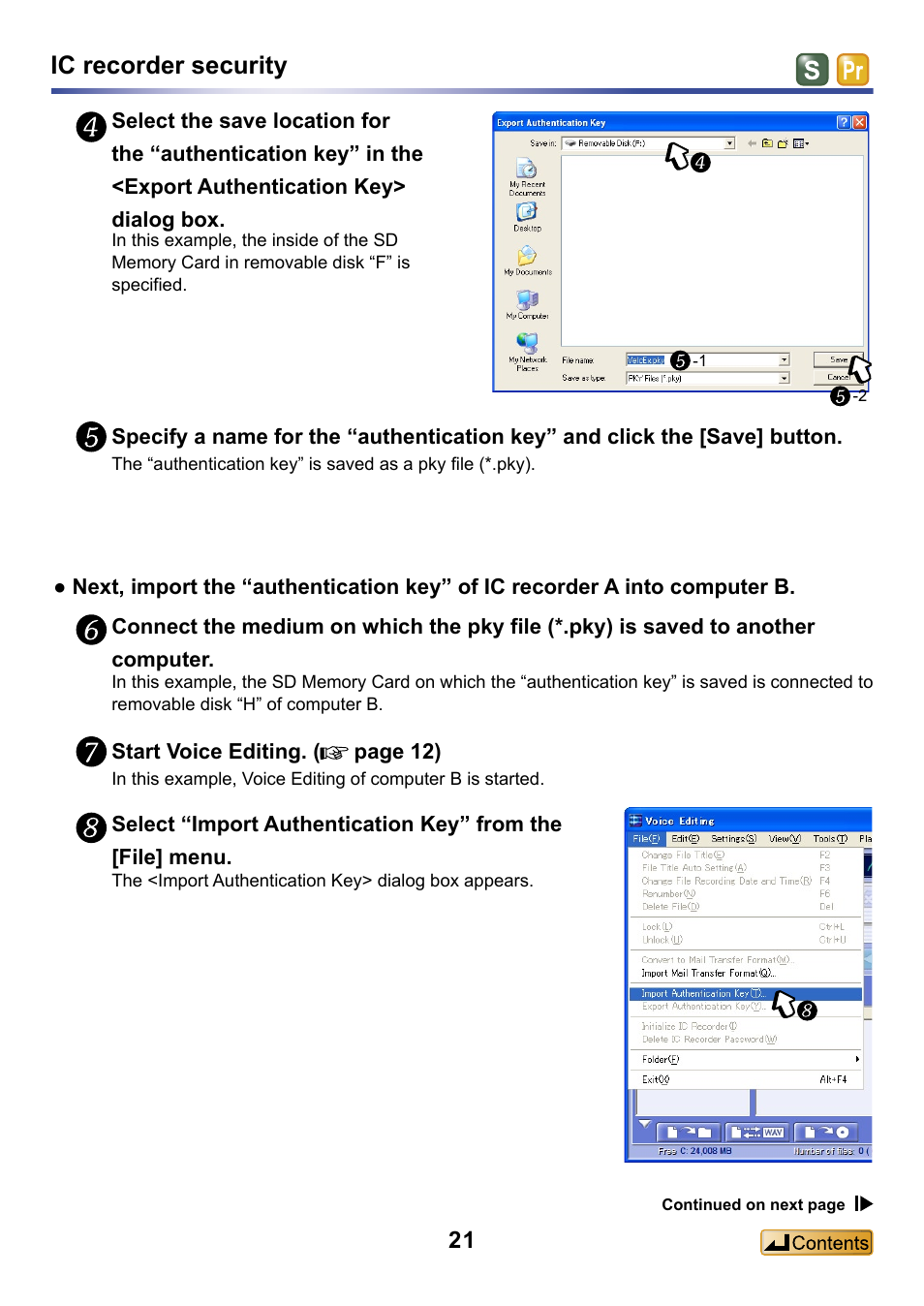 Ic recorder security | Panasonic -eng User Manual | Page 21 / 132