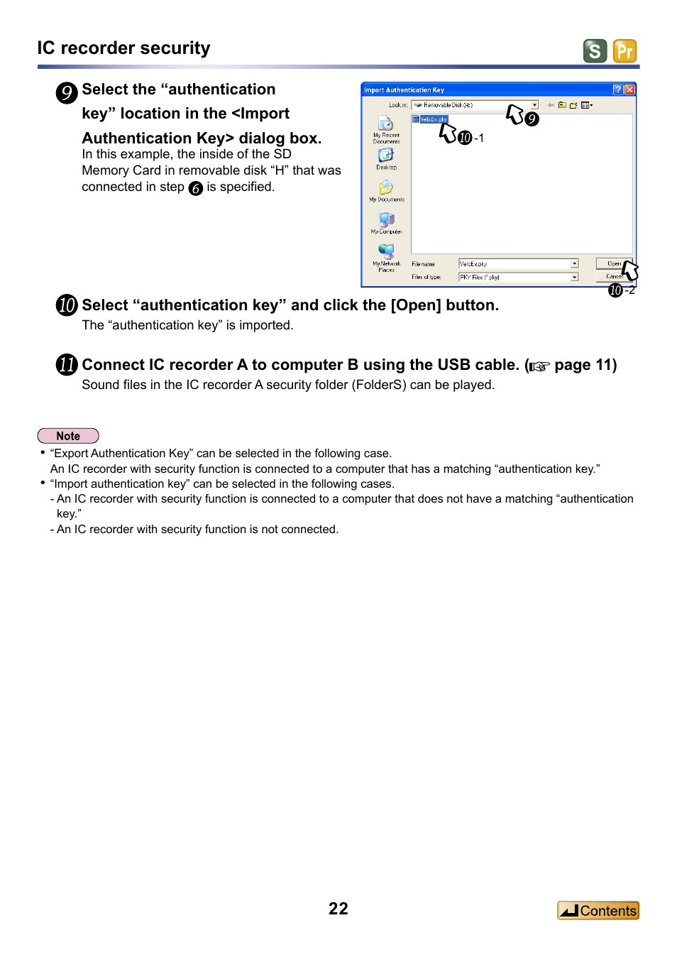 Ic recorder security | Panasonic -eng User Manual | Page 22 / 132