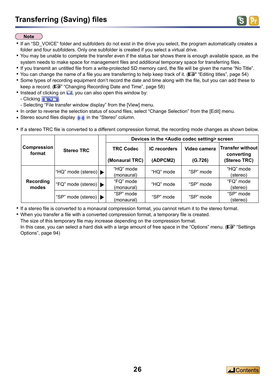 Transferring (saving) files | Panasonic -eng User Manual | Page 26 / 132