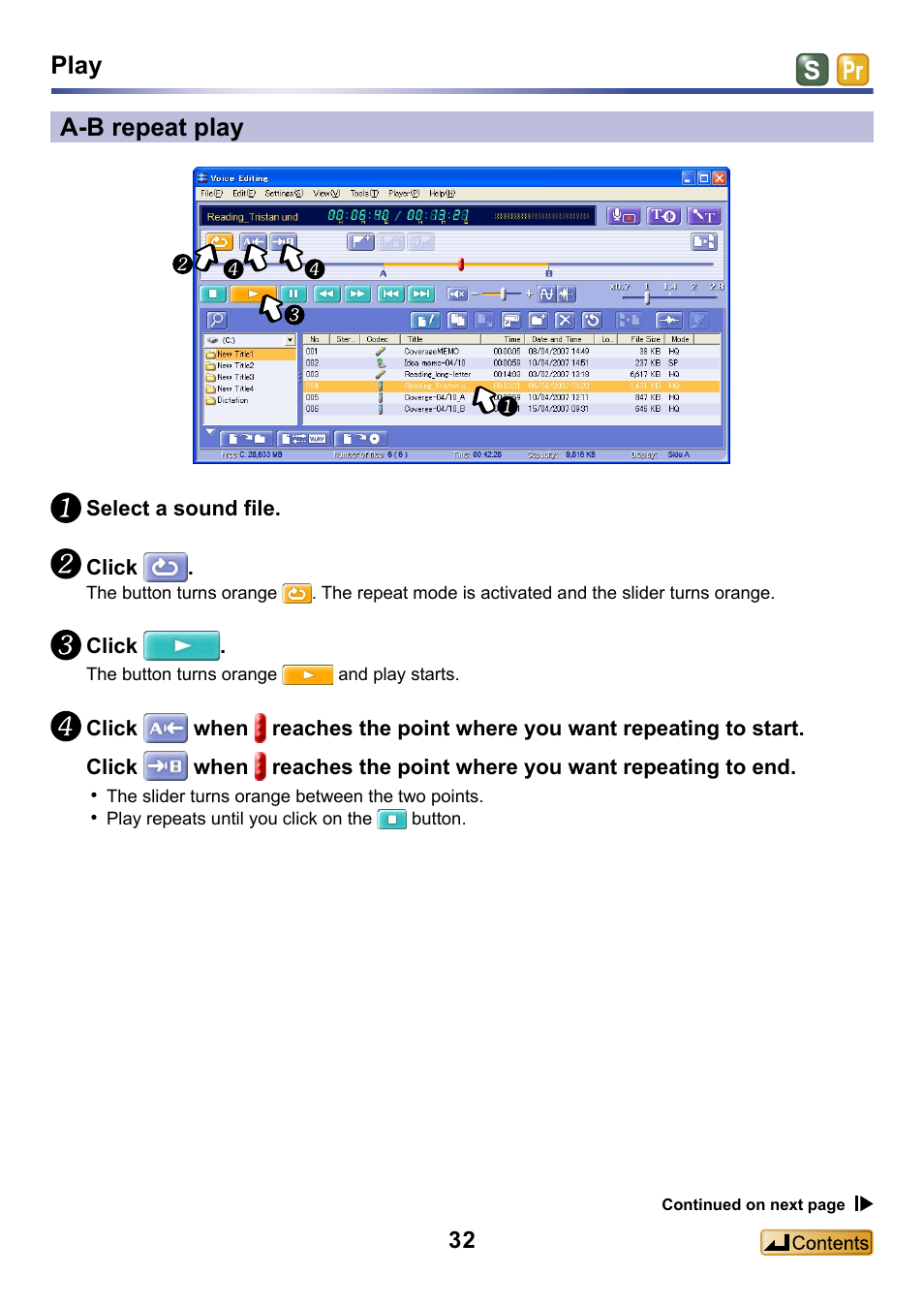 A-b repeat play, Play a-b repeat play | Panasonic -eng User Manual | Page 32 / 132