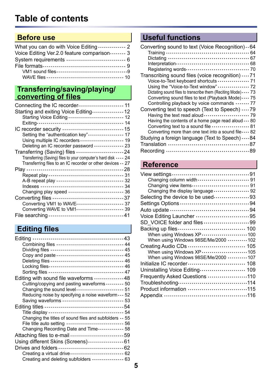 Panasonic -eng User Manual | Page 5 / 132