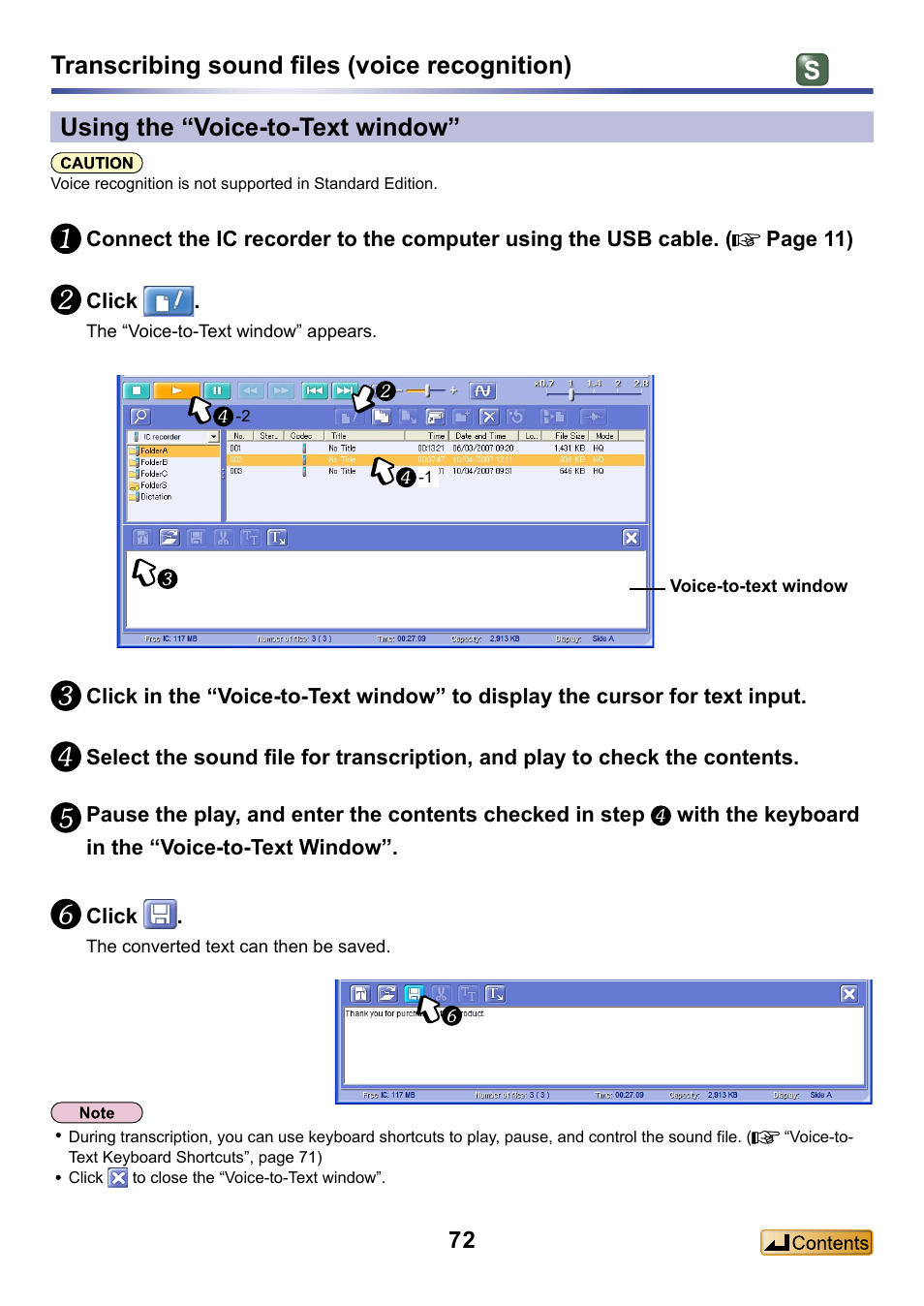 Using the “voice-to-text window | Panasonic -eng User Manual | Page 72 / 132