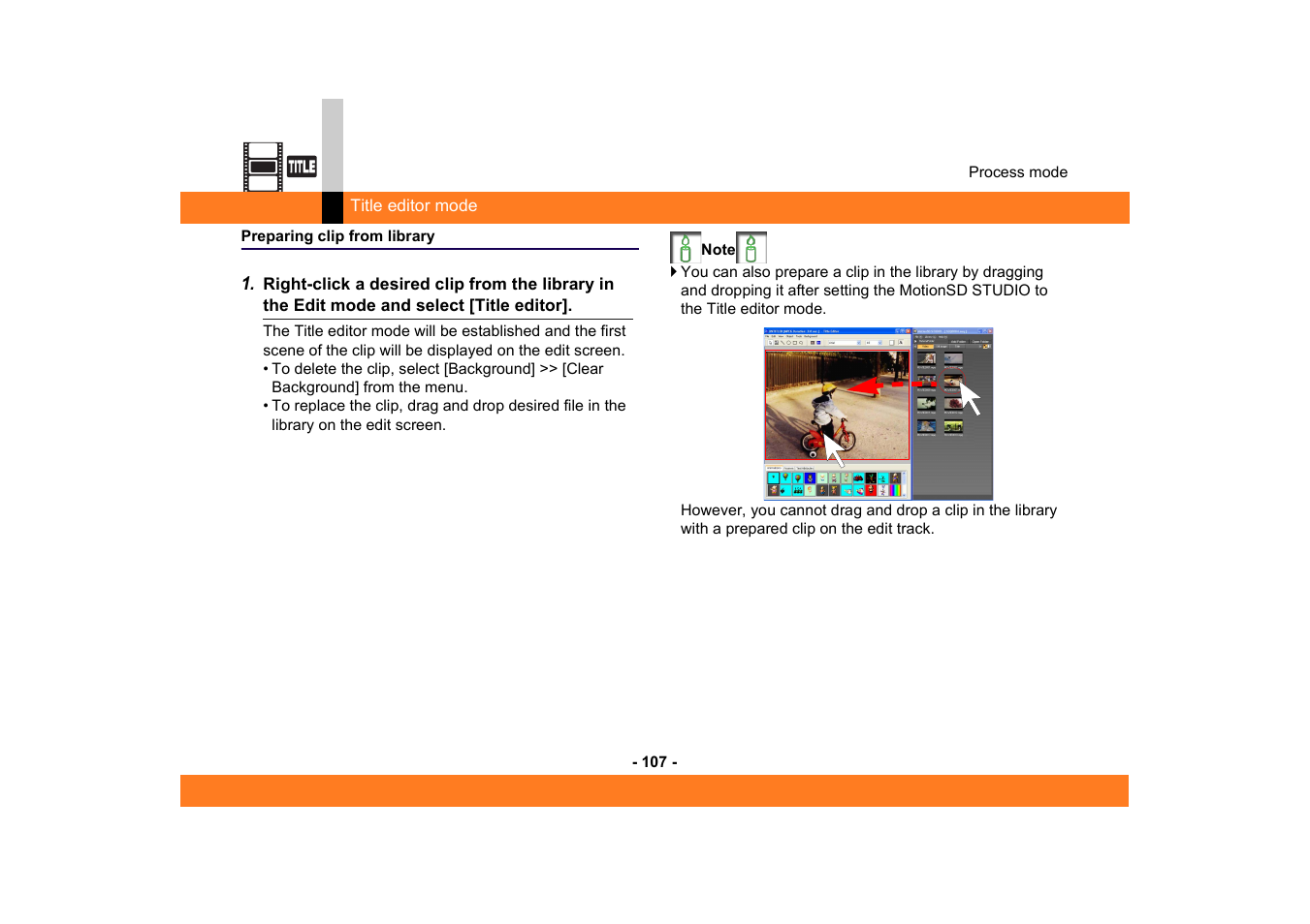 Preparing clip from library | Panasonic -eng User Manual | Page 107 / 249