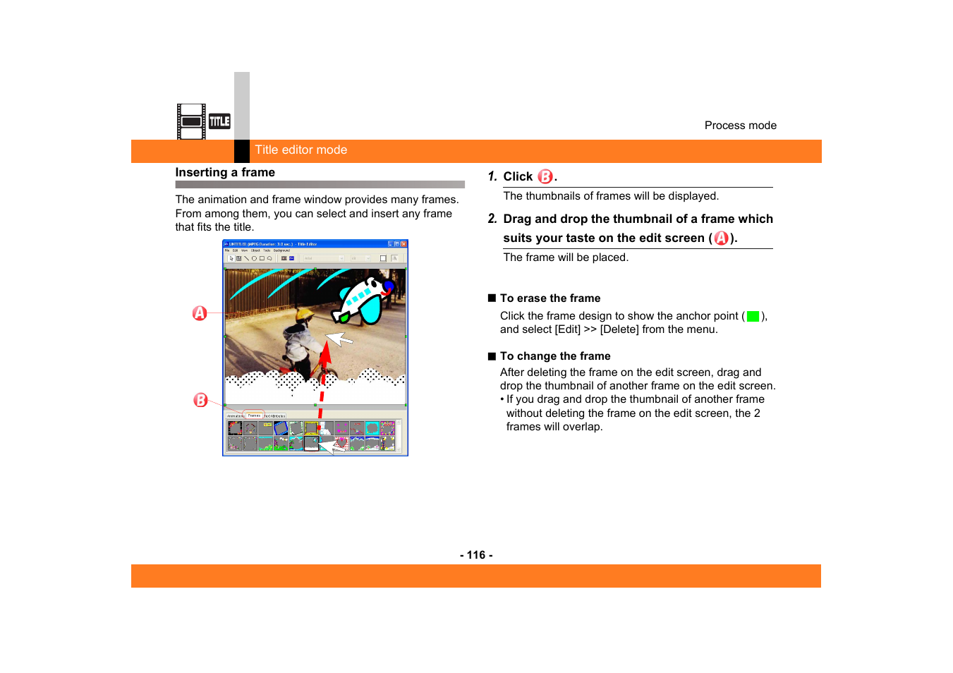 Inserting a frame | Panasonic -eng User Manual | Page 116 / 249