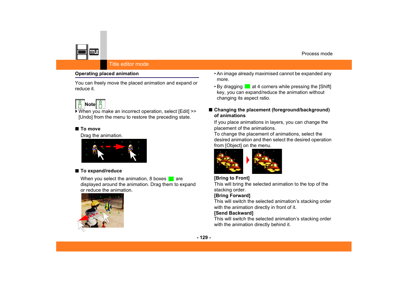 Operating placed animation | Panasonic -eng User Manual | Page 129 / 249