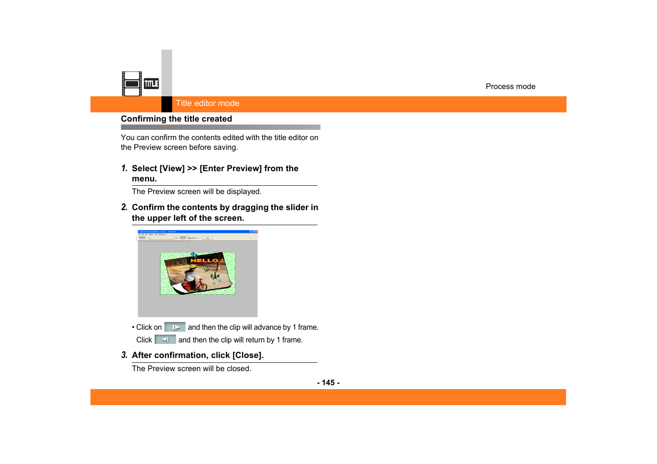 Confirming the title created | Panasonic -eng User Manual | Page 145 / 249