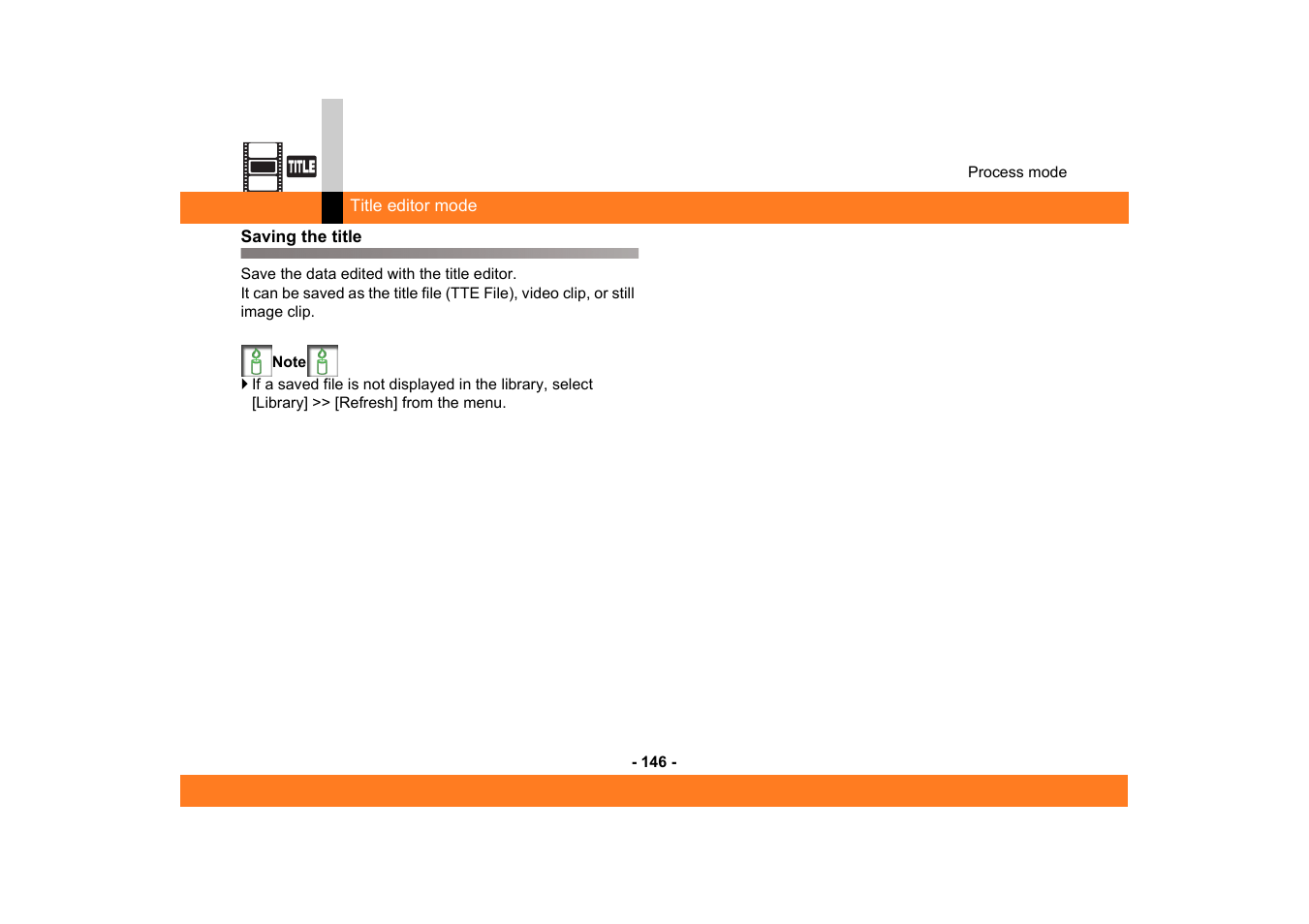 Saving the title | Panasonic -eng User Manual | Page 146 / 249