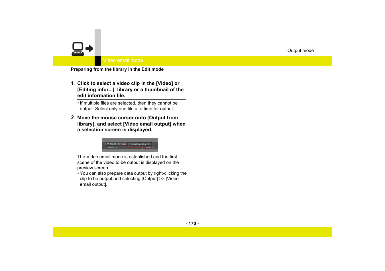 Preparing from the library in the edit mode | Panasonic -eng User Manual | Page 170 / 249