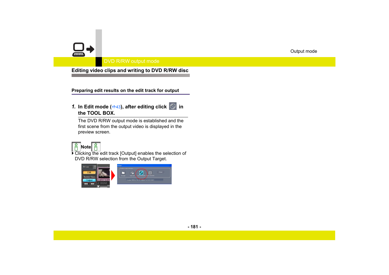 Editing video clips and writing to dvd r/rw disc | Panasonic -eng User Manual | Page 181 / 249