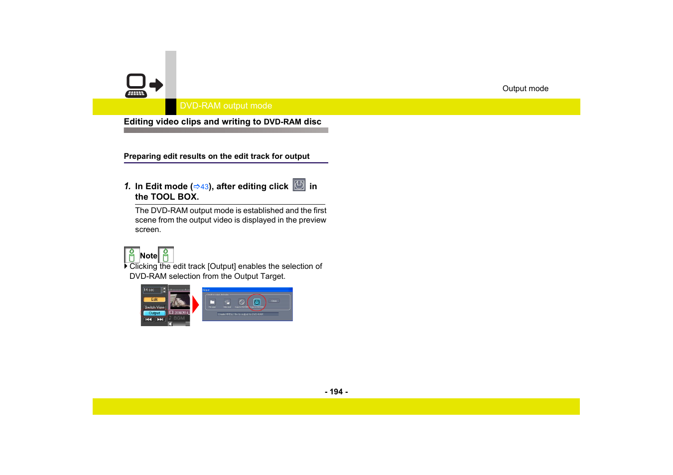 Editing video clips and writing to dvd-ram disc | Panasonic -eng User Manual | Page 194 / 249