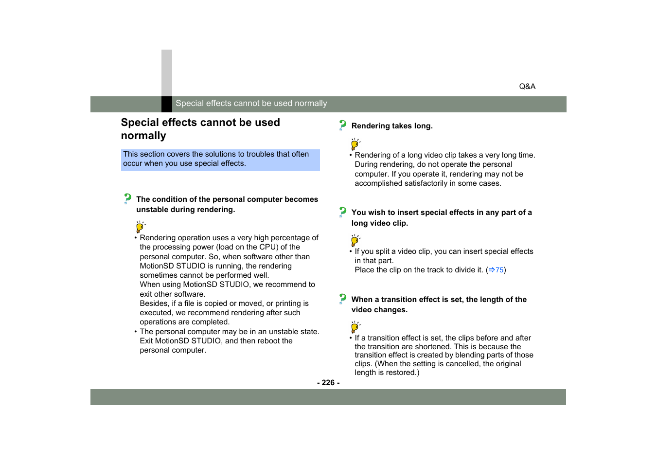 Special effects cannot be used normally | Panasonic -eng User Manual | Page 226 / 249