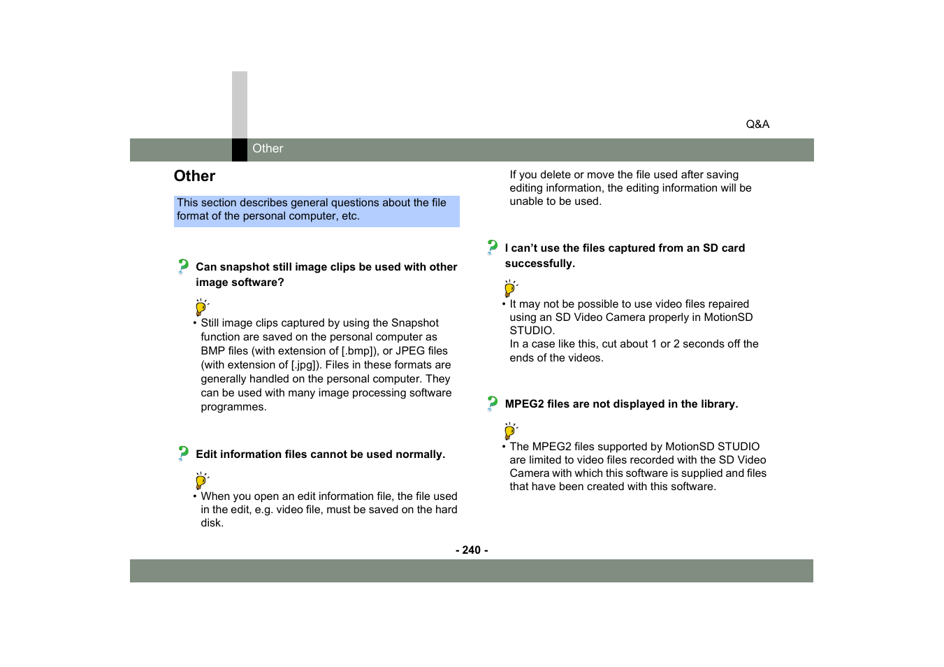 Other | Panasonic -eng User Manual | Page 240 / 249