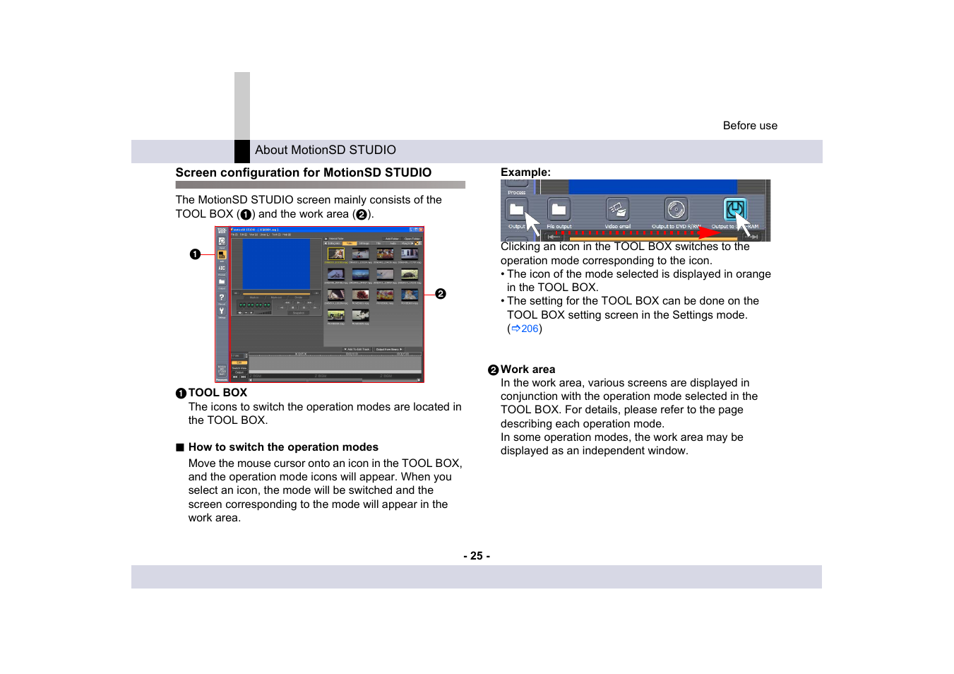 Screen configuration for motionsd studio | Panasonic -eng User Manual | Page 25 / 249