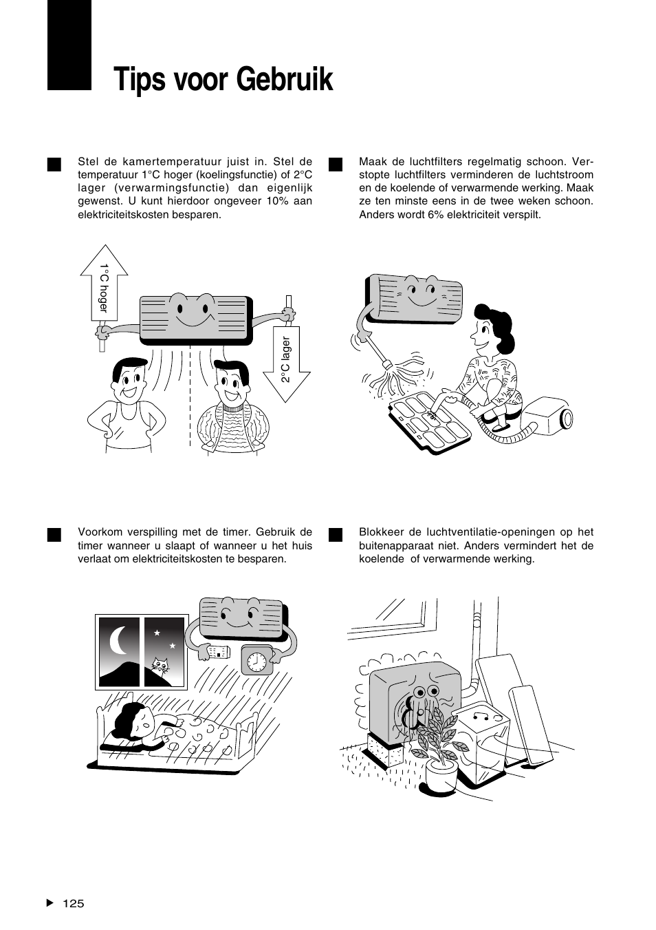 Tips voor gebruik | Panasonic CS-A28BKP5 User Manual | Page 126 / 202