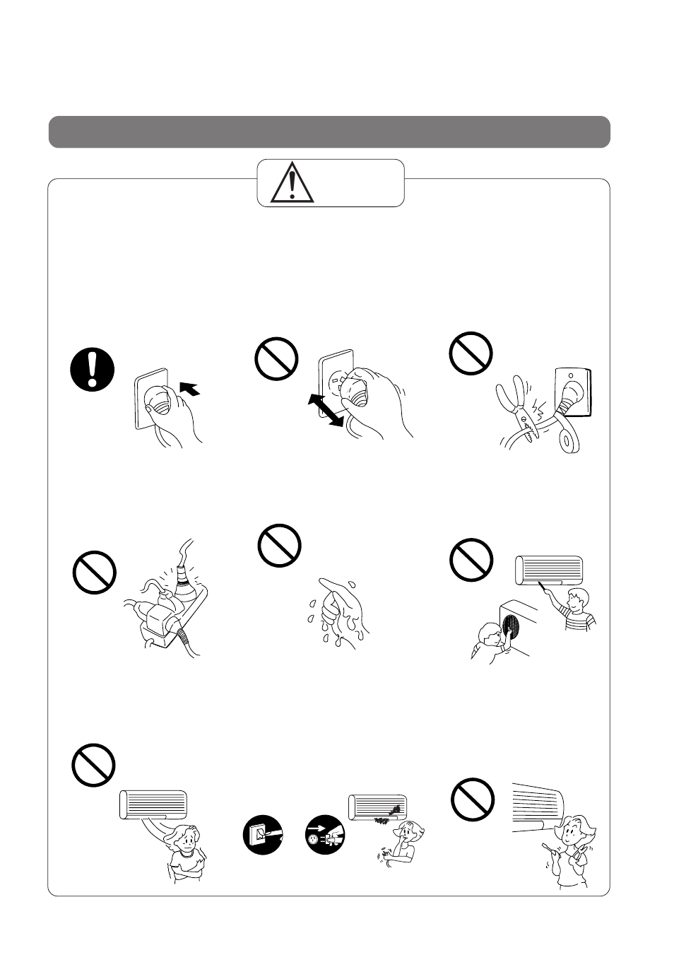 Percauzioni di funzionamento, Avvertenze | Panasonic CS-A28BKP5 User Manual | Page 92 / 202