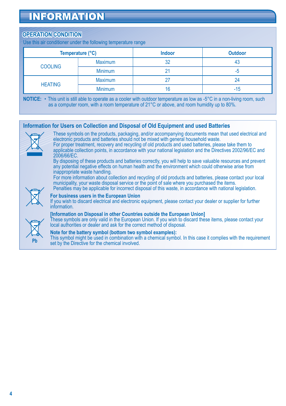 Information | Panasonic S-28KA1E5 User Manual | Page 4 / 108