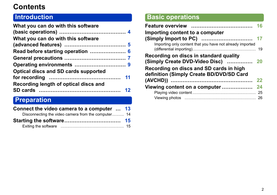 Panasonic -eng User Manual | Page 2 / 106