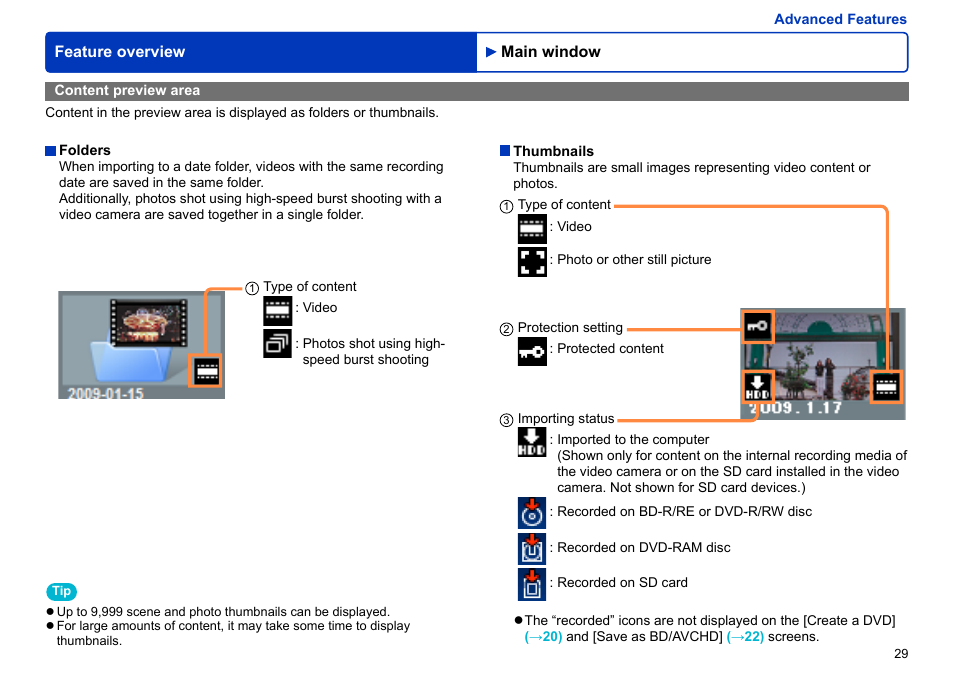 Content preview area, Content preview area ………………………………………… 29 | Panasonic -eng User Manual | Page 29 / 106