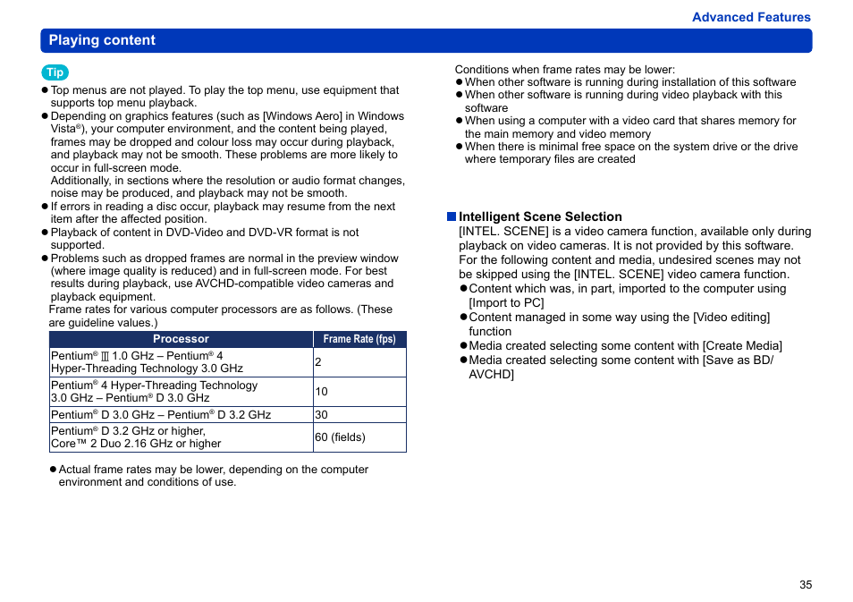 Playing content | Panasonic -eng User Manual | Page 35 / 106