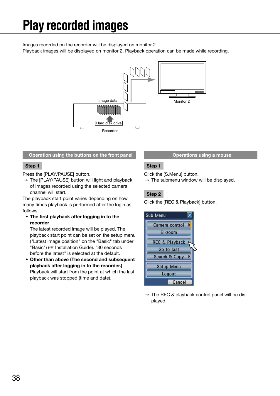 Play recorded images | Panasonic 616 User Manual | Page 38 / 133