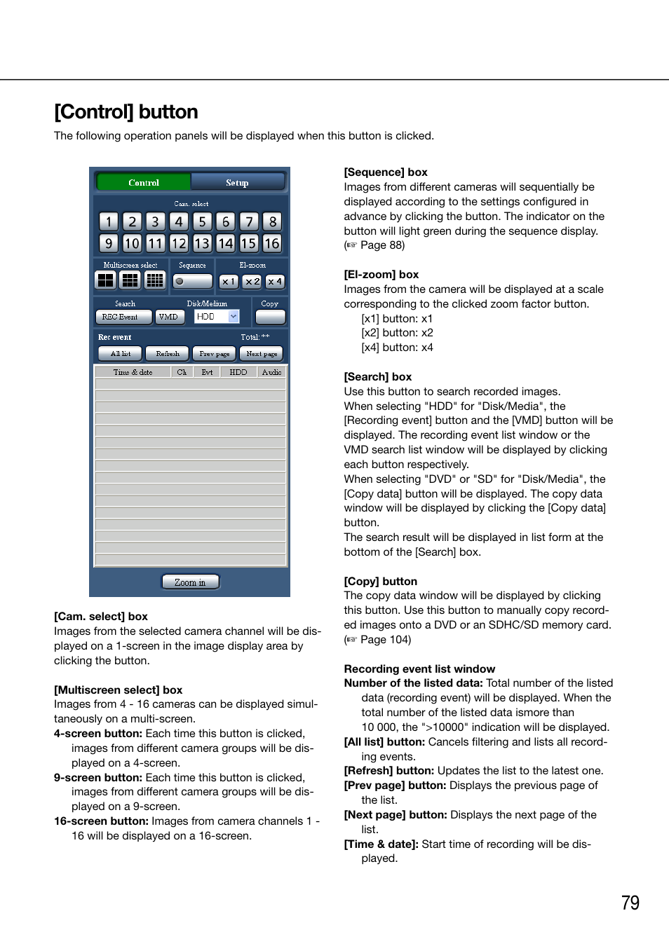 Control] button | Panasonic 616 User Manual | Page 79 / 133