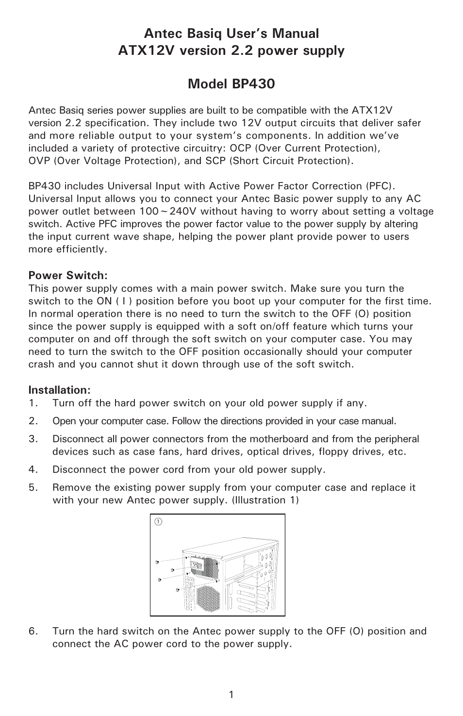 Antec Basiq BP430 User Manual | Page 2 / 4