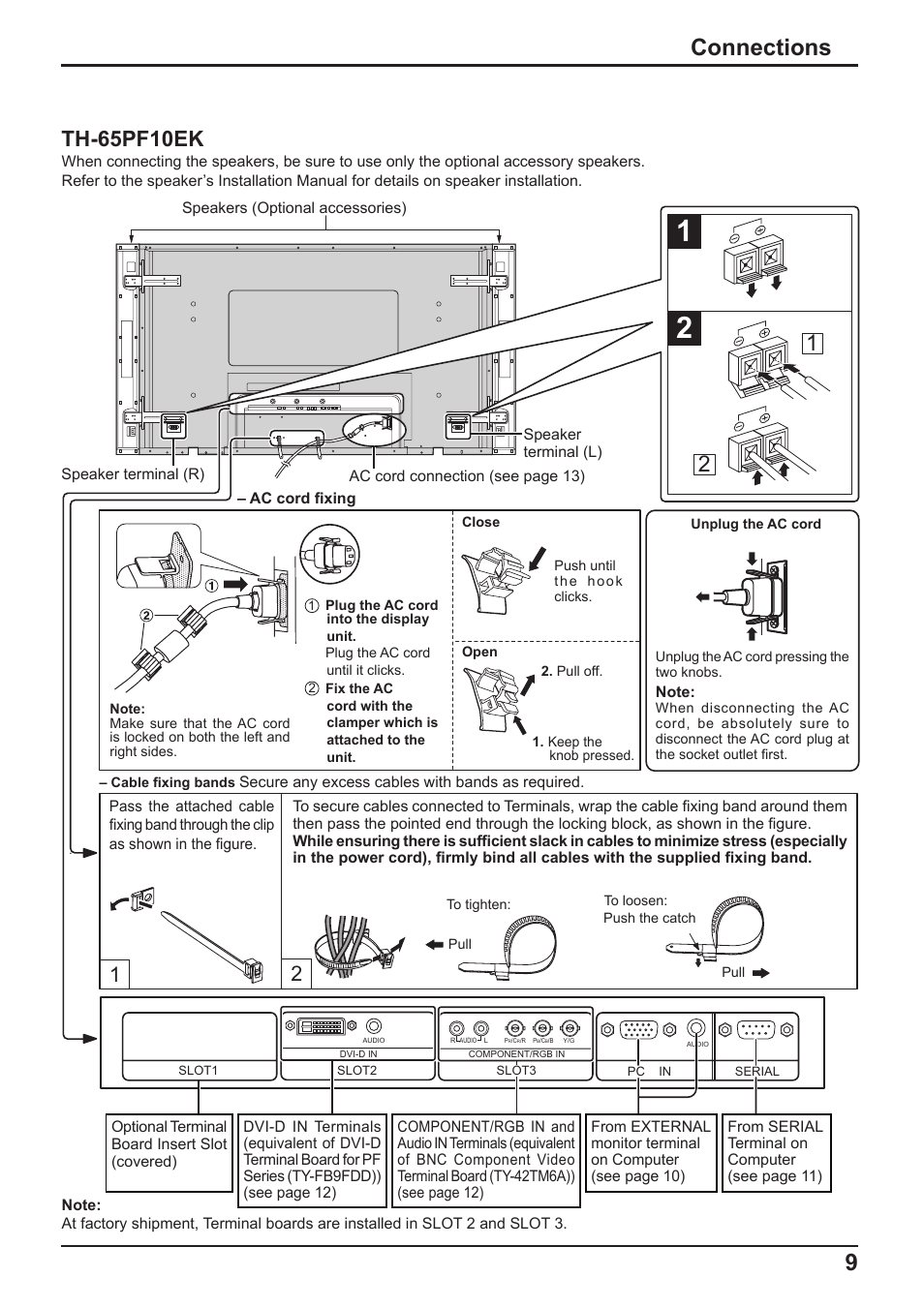 9connections, Th-65pf10ek | Panasonic TH-65PF10RK User Manual | Page 9 / 56