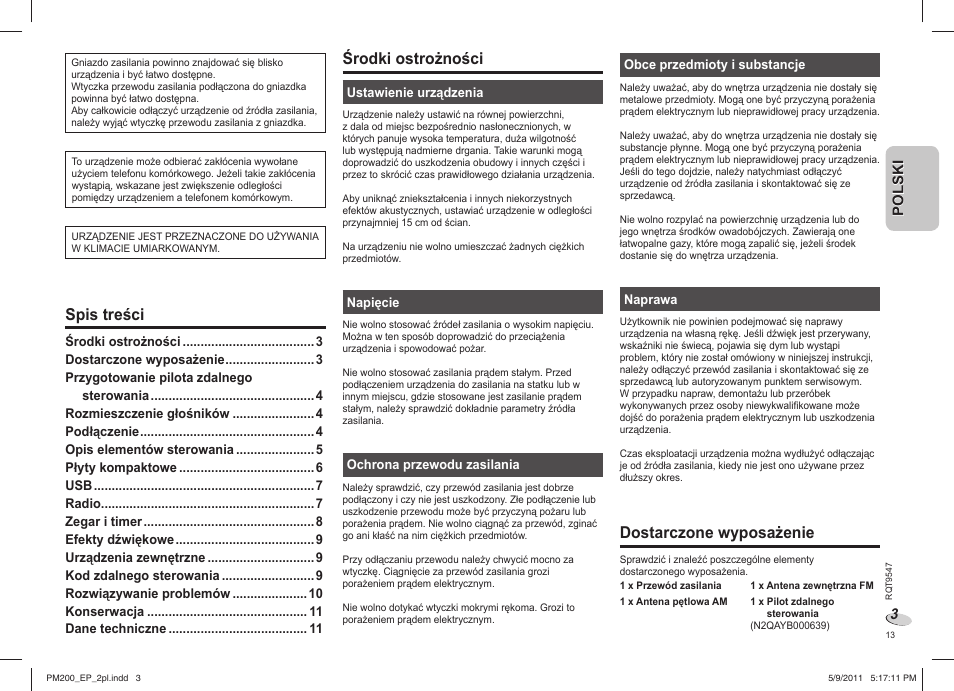 Panasonic SC-PM200 User Manual | Page 13 / 64