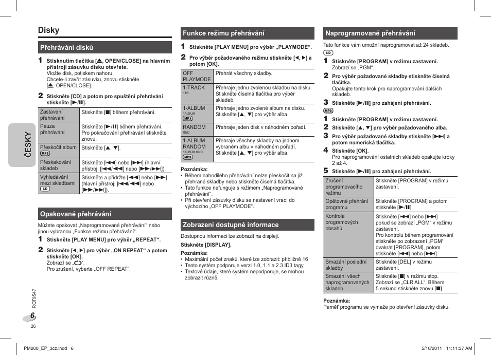 Disky | Panasonic SC-PM200 User Manual | Page 26 / 64