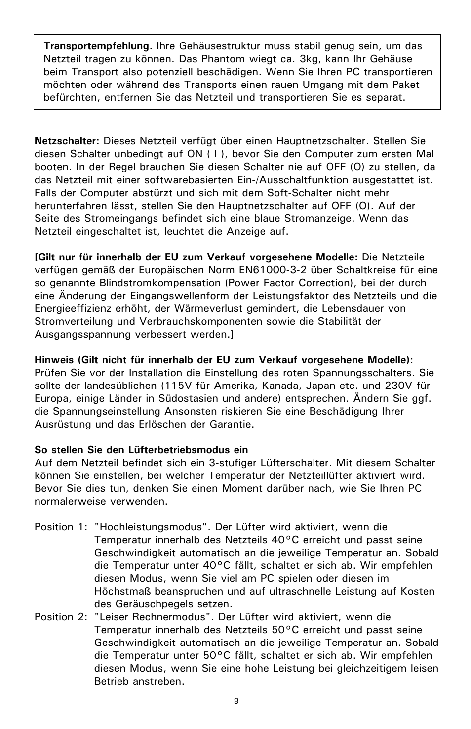 Antec 500 User Manual | Page 10 / 34