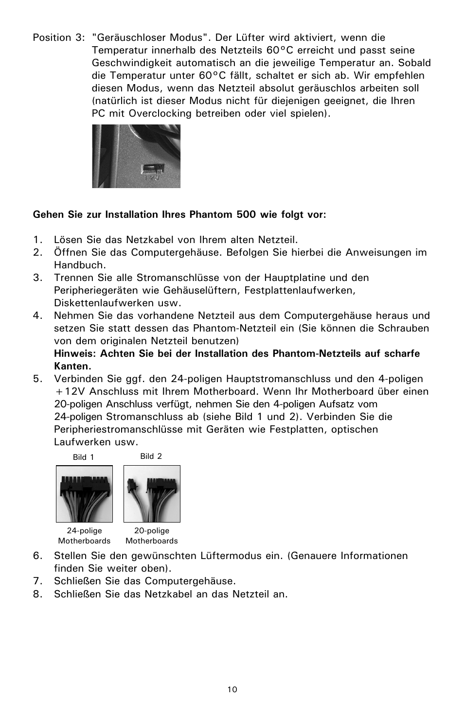 Antec 500 User Manual | Page 11 / 34