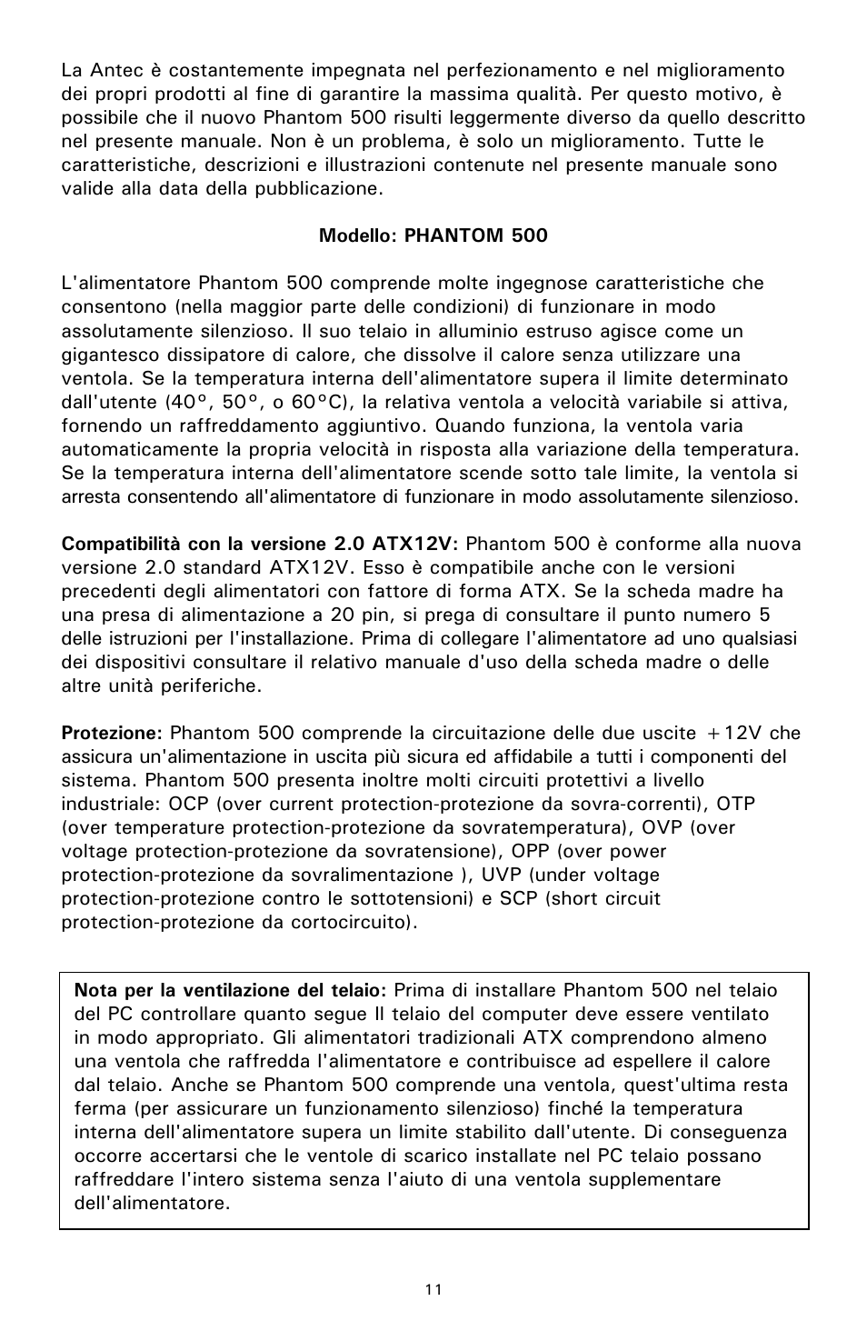 Antec 500 User Manual | Page 12 / 34